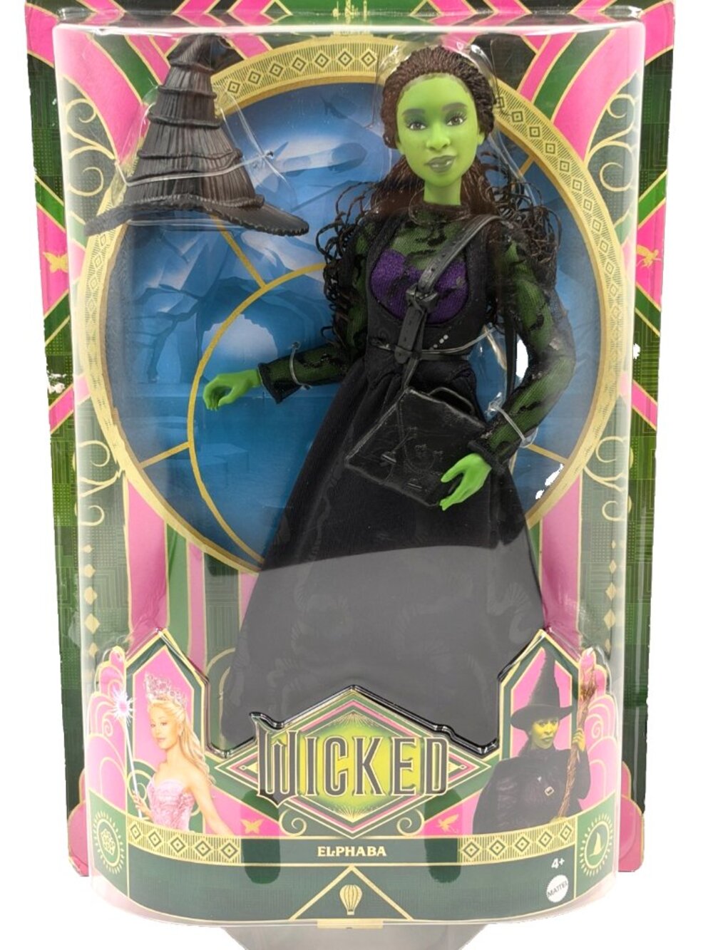 Mattel Wicked Movie Elphaba Fashion Doll with Witch Hat & Bag JLG43 New